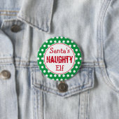 Grappige Stoute Elf Kerst Knop Speld Ronde Button 7,6 Cm (In situ)