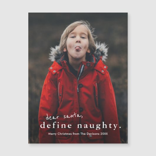 Grappige Stoute Foto Kerst Vakantiekaart (Voorkant)