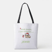 Grappige Stoute Kat Kerst Tote Bag (Achterkant)