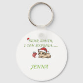 Grappige Stoute Katten Kerst Sleutelhanger (Voorkant)