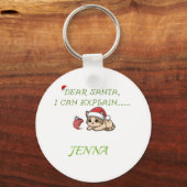 Grappige Stoute Katten Kerst Sleutelhanger (Voorkant)