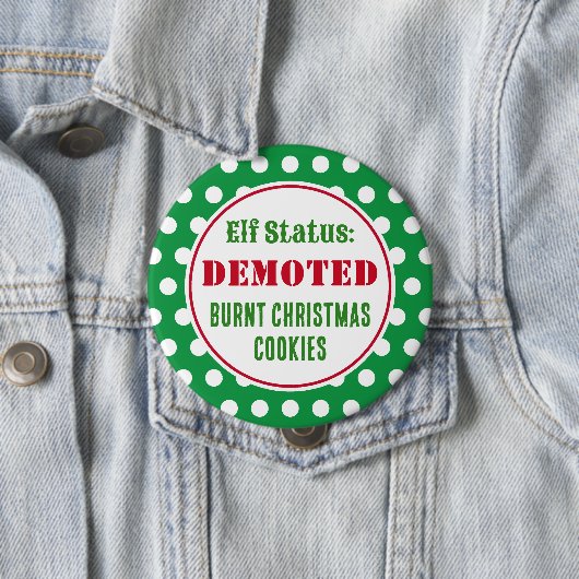 Grappige Stoute Kerst Elf Knop Ronde Button 4,0 Cm (In situ)