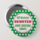 Grappige Stoute Kerst Elf Knop Ronde Button 4,0 Cm (Voorkant /achterkant)