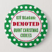 Grappige Stoute Kerst Elf Knop Ronde Button 4,0 Cm (Voorkant)