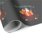 Grappige stoute Kerstmis Ik ben waarschijnlijk op  Cadeaupapier (Rol Hoek)