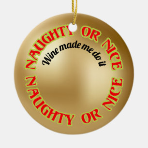 Grappige Stoute Leuk Wijnglas Citaat Gouden Rode O Keramisch Ornament