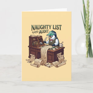 Grappige Stoute Lijst Audit Pinguïn Kerstmis Kaart