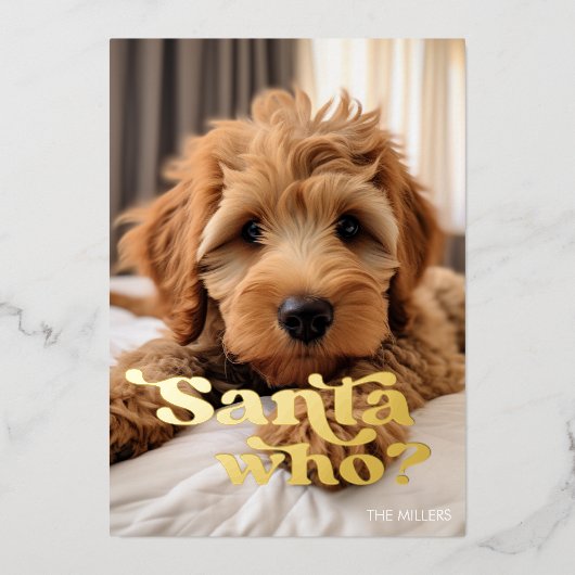 Grappige Stoute Nette Hond Huisdier Minimalistisch Folie Feestdagenkaart (Voorkant)