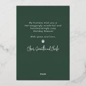 Grappige Stoute Nette Hond Huisdier Minimalistisch Folie Feestdagenkaart (Achterkant)