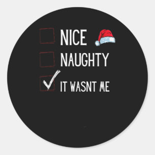 Grappige Stoute Of Brave Kerst Lijst Kerstman E Ronde Sticker