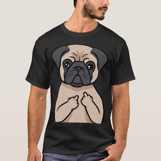 Grappige stoute pug hond dier liefde t-shirt (Voorkant)