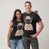 Grappige stoute pug hond dier liefde t-shirt (Unisex)