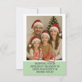 Grappige Stoute Stempel Familie Kerstmis Bedankkaart