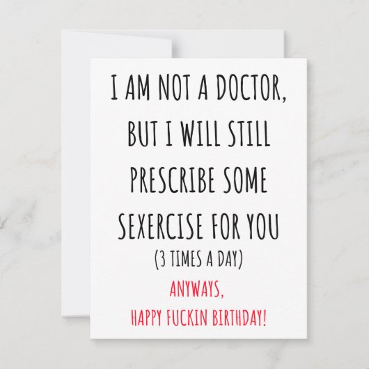 Grappige stoute verjaardagskaart voor hem en haar feestdagenkaart (Voorkant)