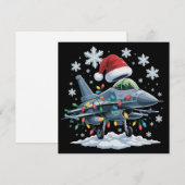 Grappige straaljager militair kerstfeest Xmas Feestdagenkaart (Voorkant / Achterkant)