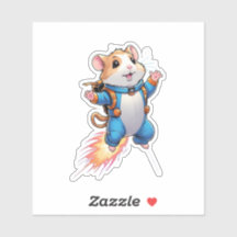Grappige straalrugzak Hamster Sticker | Cartoon Di