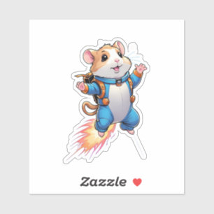 Grappige straalrugzak Hamster Sticker Cartoon Di