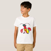 grappige strand kreeft cartoon t-shirt (Voorkant volledig)