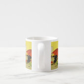 Grappige strand paraplu lieverdjes espresso kop (Achterkant)