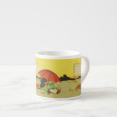 Grappige strand paraplu lieverdjes espresso kop (Voorkant rechts)