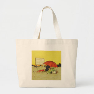 Grappige  strand paraplu lieverdjes grote tote bag