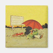 Grappige strand paraplu lieverdjes magneet (Voorkant)