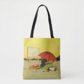 Grappige  strand paraplu lieverdjes tote bag (Voorkant)