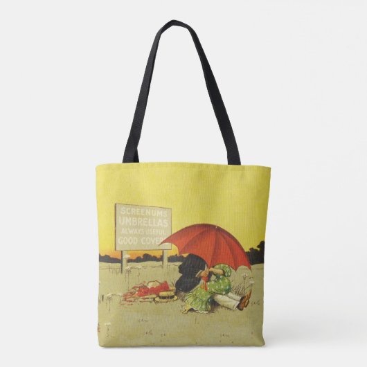 Grappige  strand paraplu lieverdjes tote bag (Achterkant)