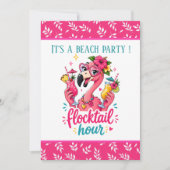 Grappige strand roze flamingo Flocktail feestje  Kaart (Voorkant)