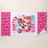 Grappige strand roze flamingo strand strandlaken (Voorkant)