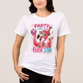 Grappige strand roze flamingo strand Tri-Blend shirt (Voorkant)
