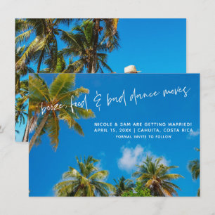 Grappige Strand Trouwfoto Bewaar de datum Save The Date