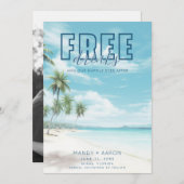 Grappige Strand Trouwfoto Bewaar de datum Save The Date (Voorkant / Achterkant)