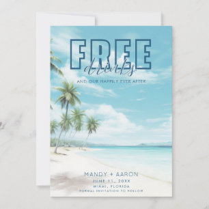 Grappige Strand Trouwfoto Bewaar de datum Save The Date