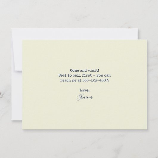 Grappige stranddame die ik heb verplaatst aankondiging (Achterkant)