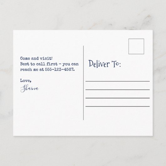 Grappige stranddame die ik heb verplaatst briefkaart (Achterkant)