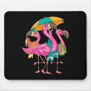 Grappige strandflamingo's met handdoeken Cool zome Muismat