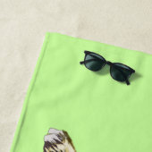 Grappige Strandhanddoek met Pug Dog en Aangepaste  Strandlaken (In situ)