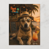 Grappige strandhond muur kunst afdrukbaar briefkaart (Voorkant)