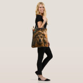Grappige strandhond muur kunst afdrukbaar tote bag (Op model)