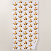 Grappige strandlaken met gelukkige gele eenden (Voorkant)