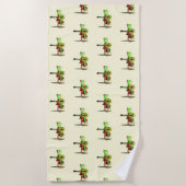 Grappige strandlaken met kikker die gitaar speelt (Voorkant)