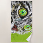 Grappige strandlaken met Stalking Cat (Voorkant)