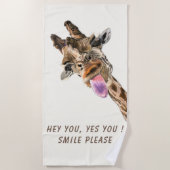 Grappige strandlaken speelse Giraffe - aangepaste (Voorkant)