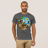 Grappige strandpiraat t-shirt (Voorkant volledig)