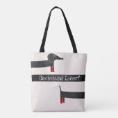 Grappige Stretched Body teckel liefhebber Canvas t Tote Bag (Achterkant)