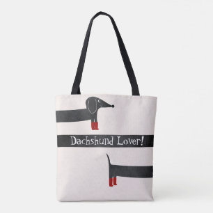 Grappige Stretched Body teckel liefhebber Canvas t Tote Bag