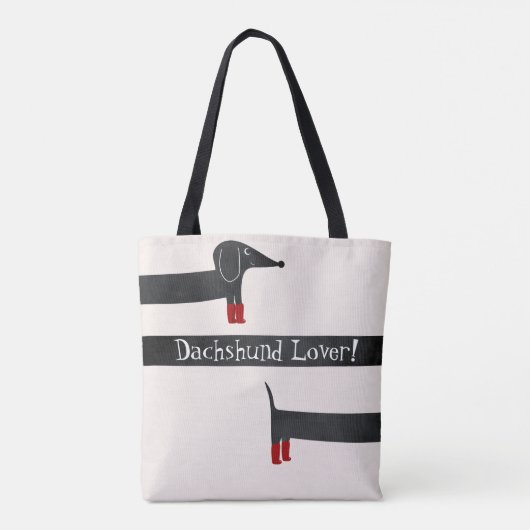 Grappige Stretched Body teckel liefhebber Canvas t Tote Bag (Achterkant)