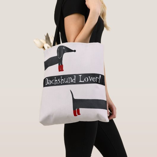 Grappige Stretched Body teckel liefhebber Canvas t Tote Bag (Dichtbij)