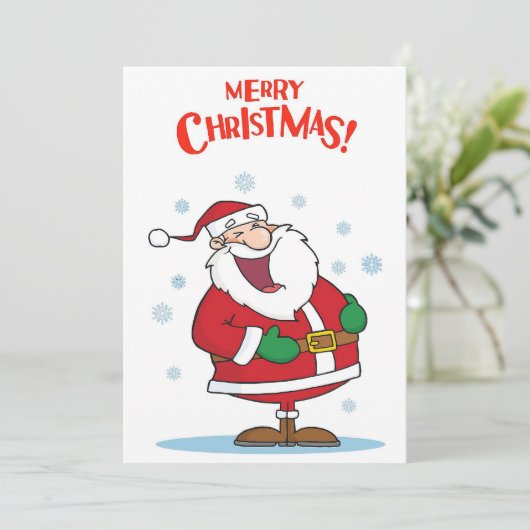 Grappige strip Santa Claus Feestdagenkaart (Staand voorkant)